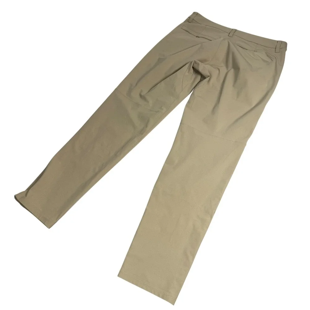 Lululemon Commission Pant Slim Warpstreme Tan‎ Khaki Chino Mens 34x32 LM5A42S